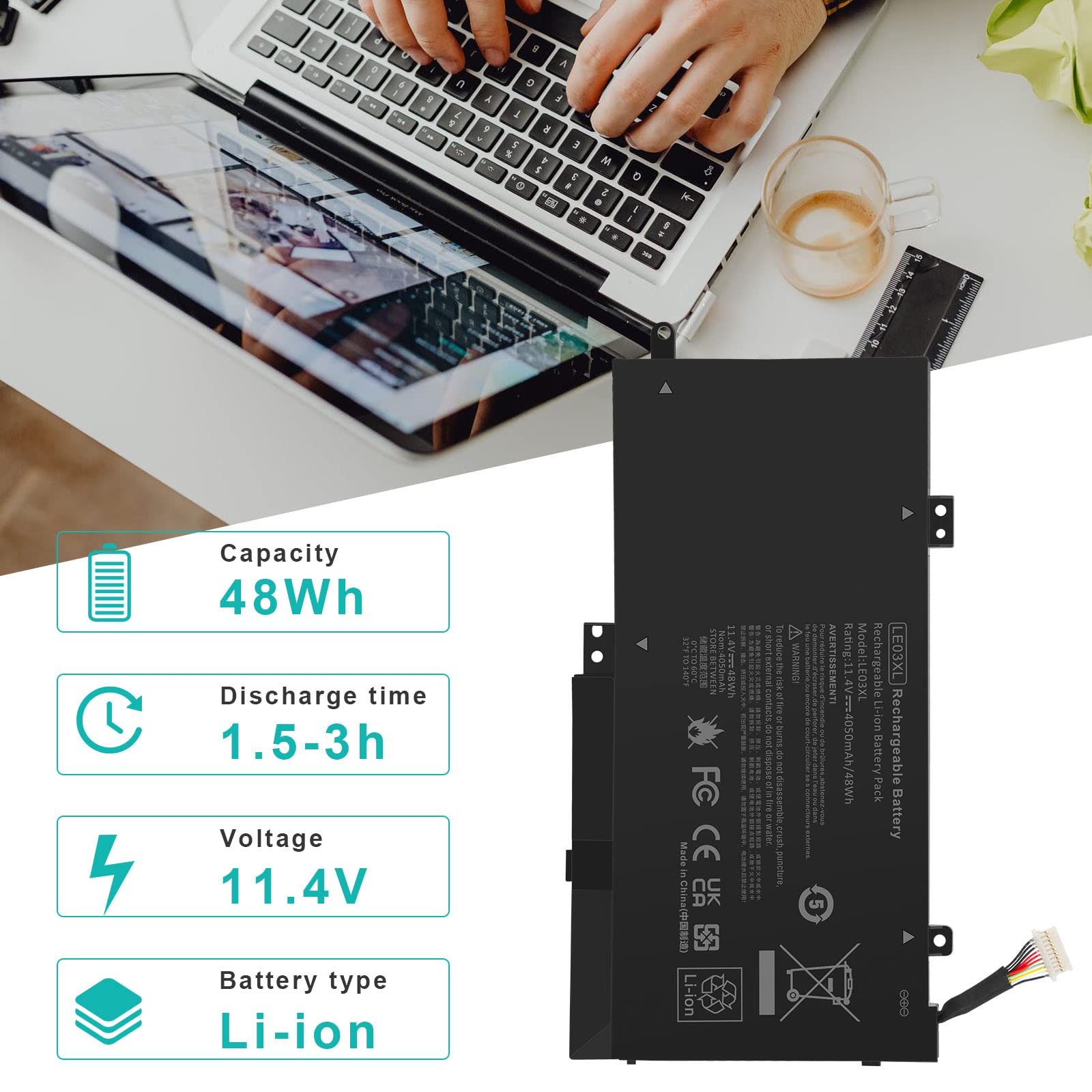 Amazon.com: LE03XL LE03 796356-005 796220-831 Laptop Battery for